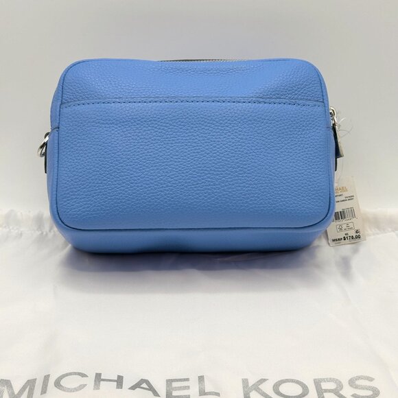 Michael Kors Bryant Med Leather Double Zip Chain Camera Crossbody South Pacific - Picture 4 of 16